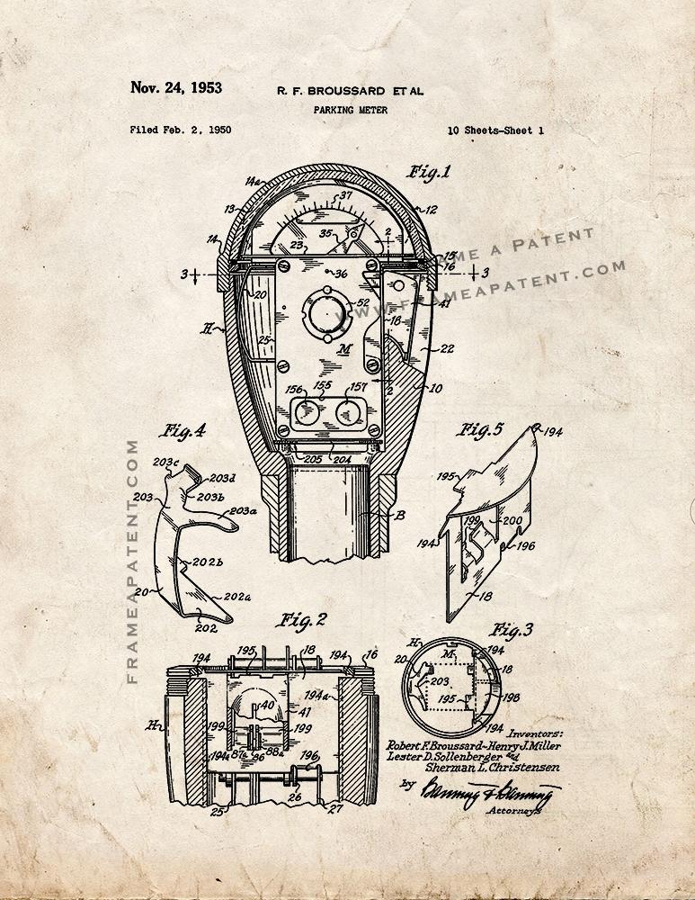 Parking Meter Patent Print Old Look | eBay