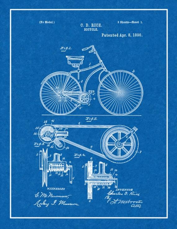 Bicycle Patent Print