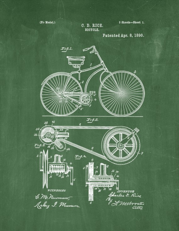 Bicycle Patent Print