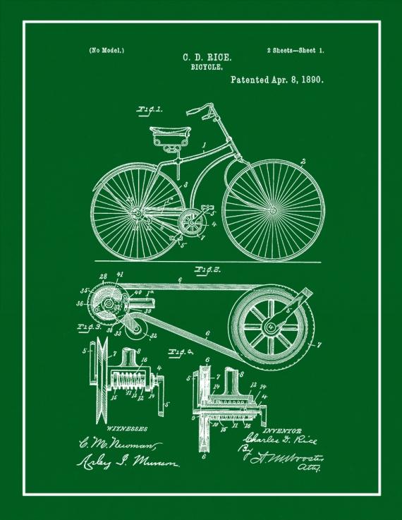 Bicycle Patent Print