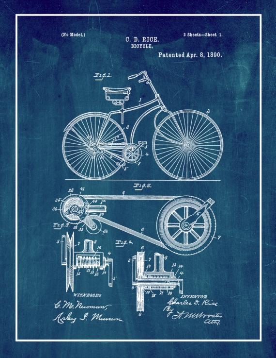 Bicycle Patent Print