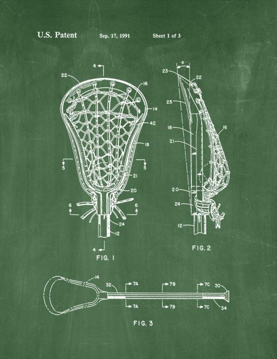 Lacrosse Stick Patent Print