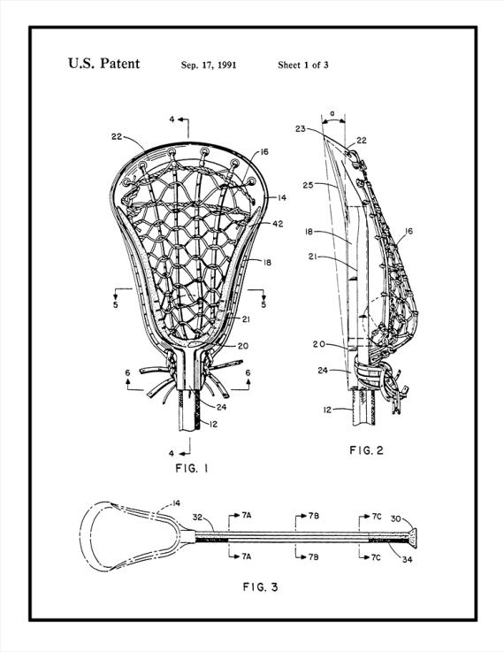 Lacrosse Stick Patent Print