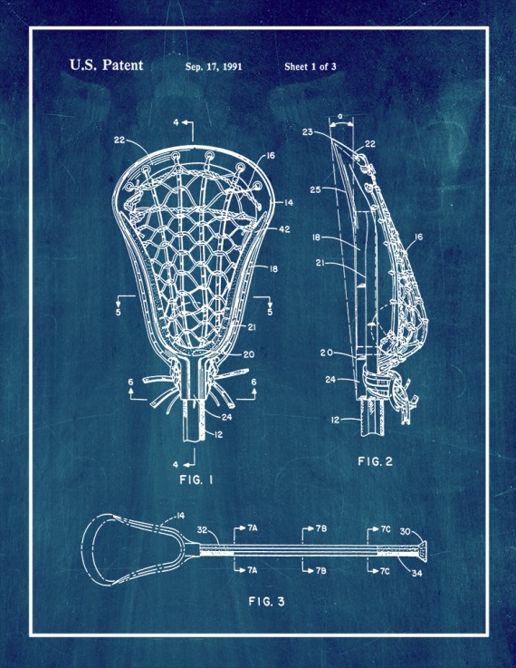 Lacrosse Stick Patent Print