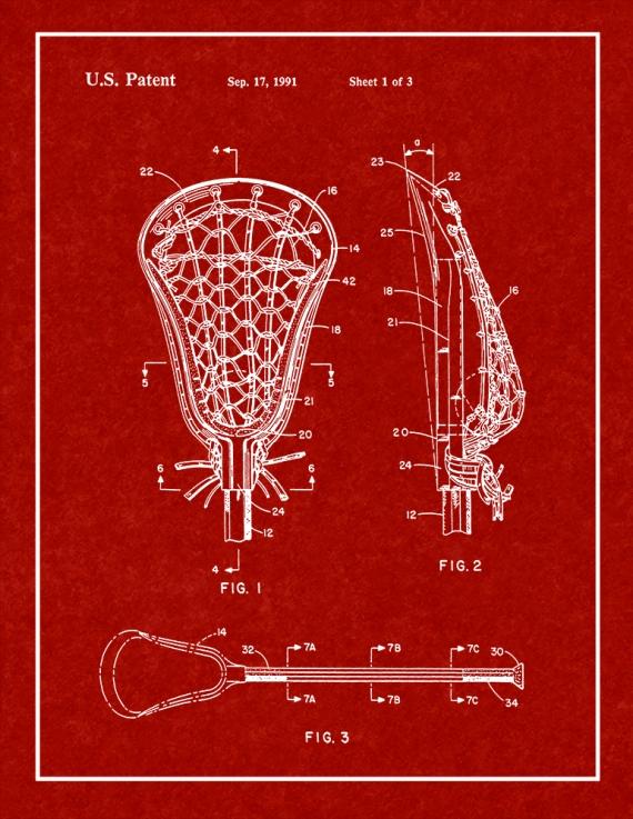 Lacrosse Stick Patent Print