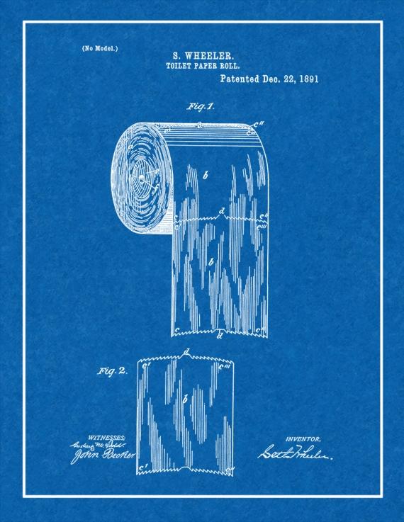 Toilet Paper Roll Patent Print