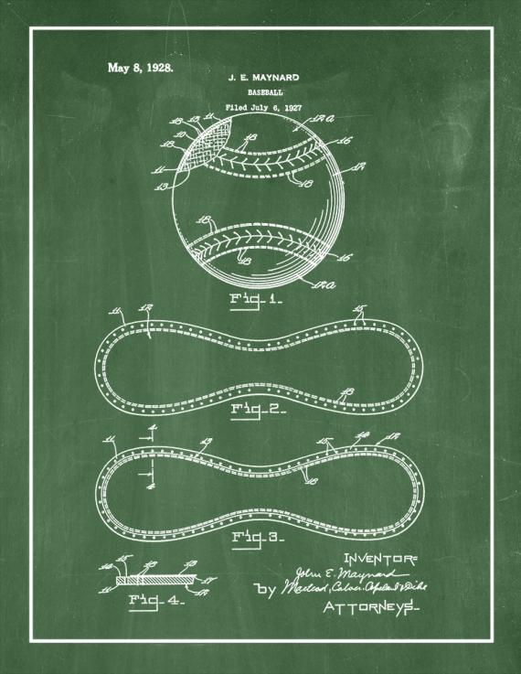 Baseball Patent Print