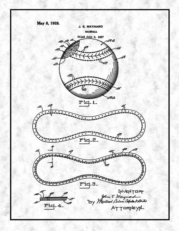Baseball Patent Print
