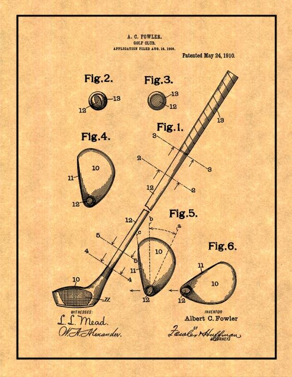 Golf Club Patent Print