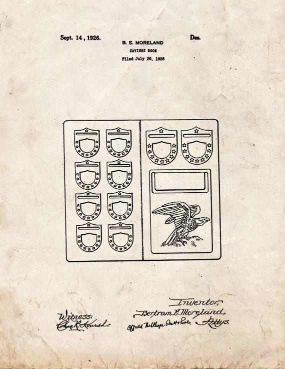 Savings Book Patent Print