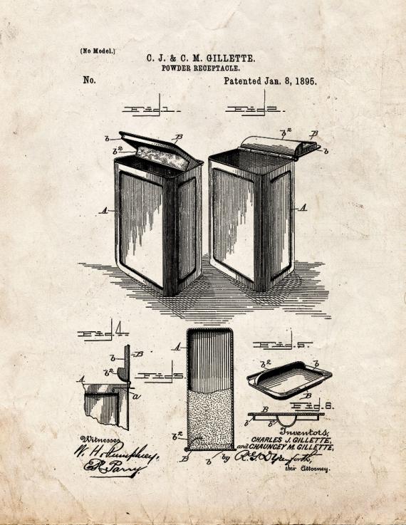 Powder Receptacle Patent Print