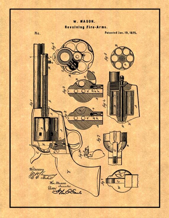 Mason Revolving firearm Patent Print