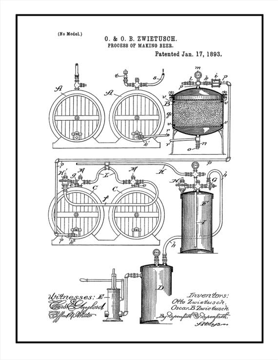 Process Of Making Beer Patent Print