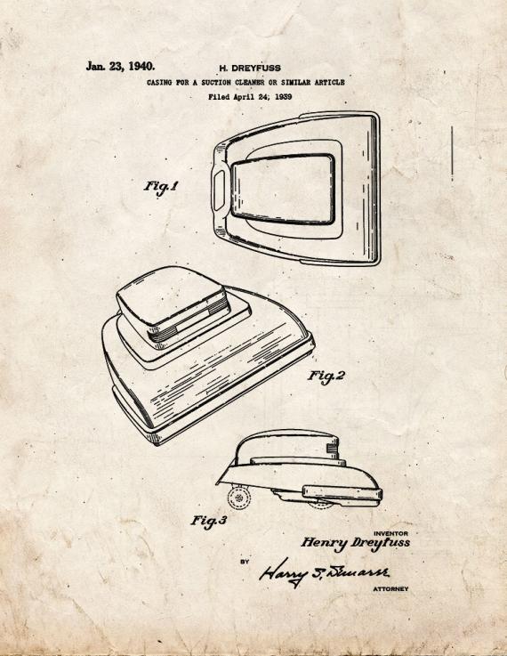 Vacuum Cleaner Patent Print