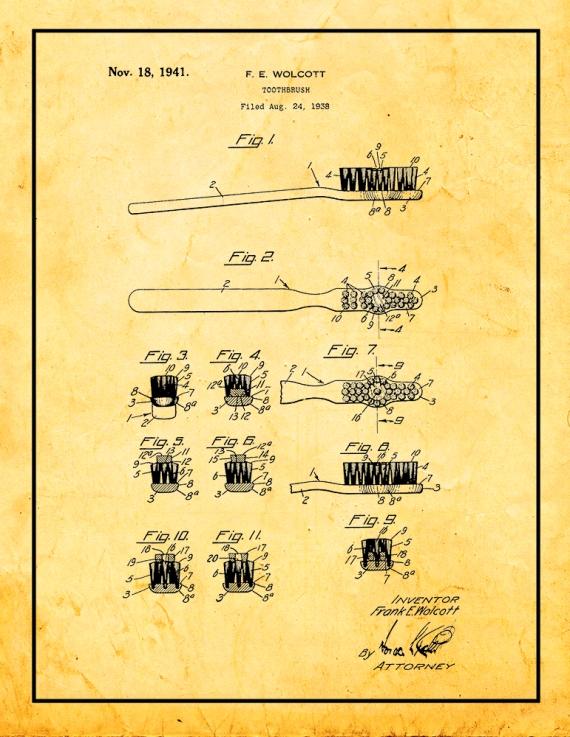 Toothbrush Patent Print