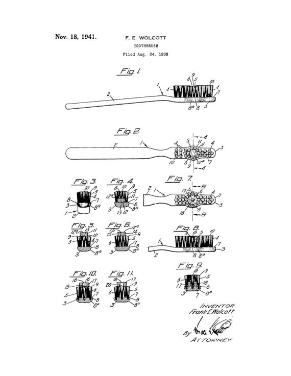 Toothbrush Patent Print