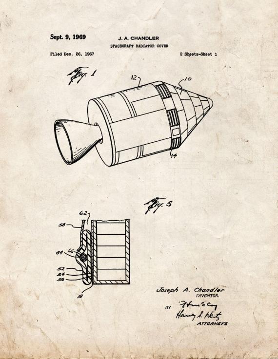 Spacecraft Radiator Cover Patent Print