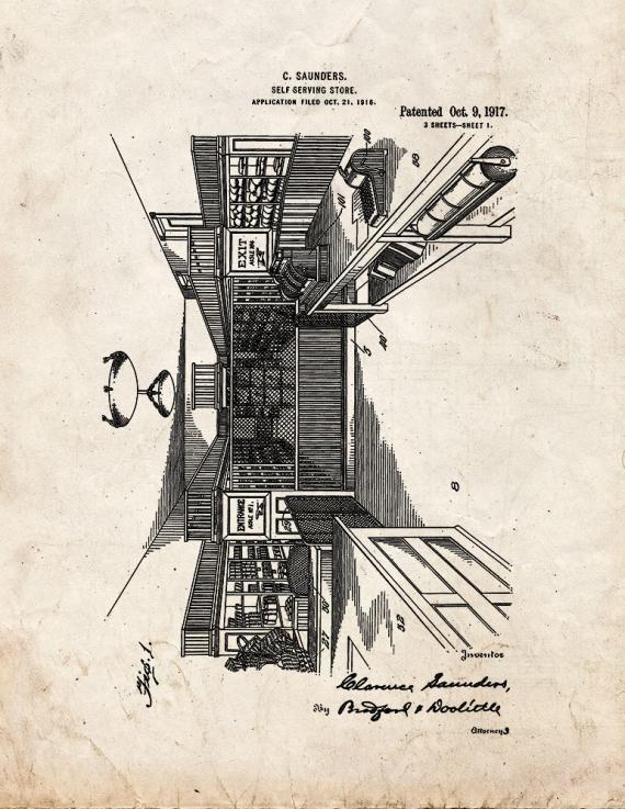 Self-serving Store Patent Print