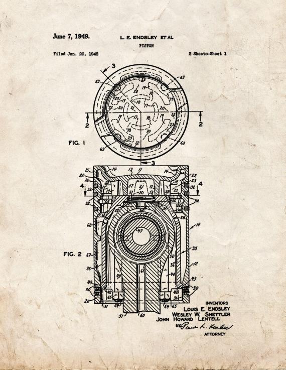 Piston Patent Print