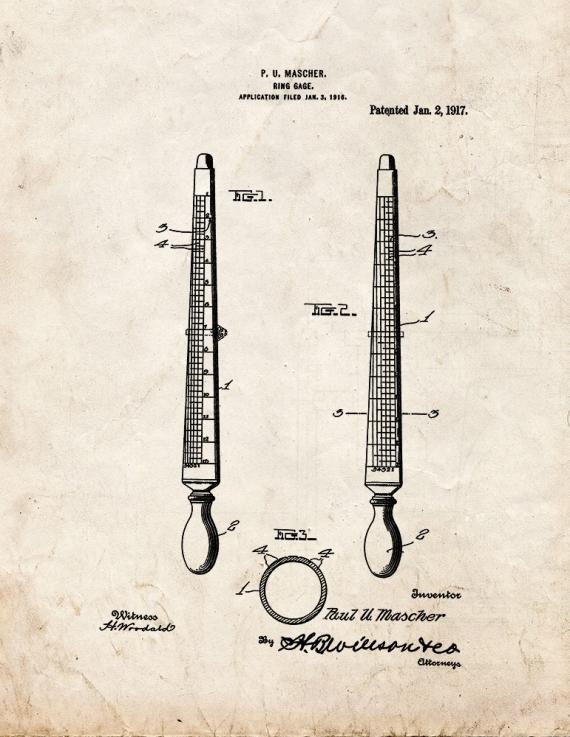 Ring Gage Patent Print