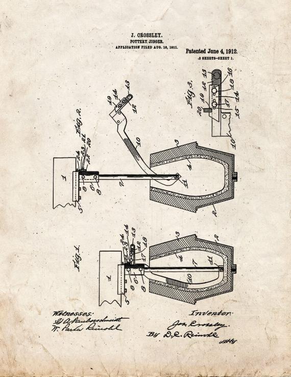 Pottery Jigger Patent Print