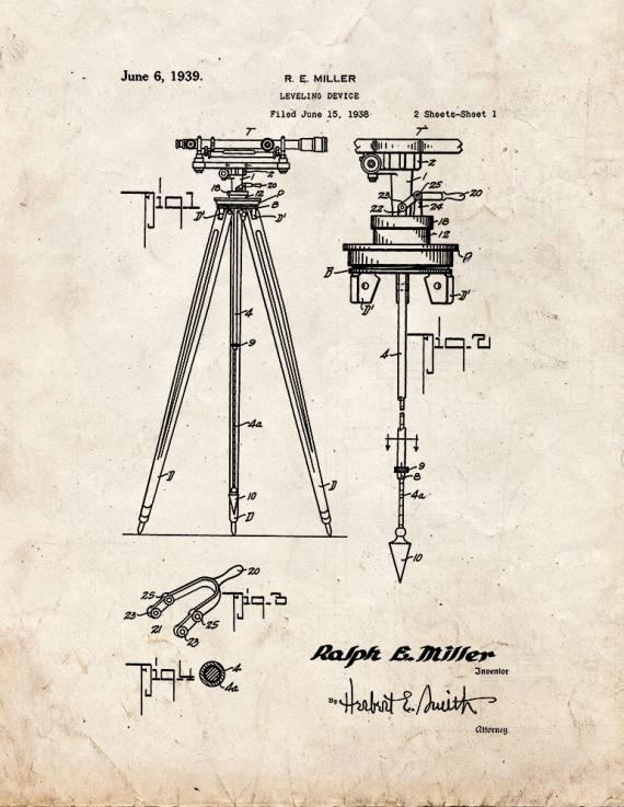 Leveling Device Patent Print