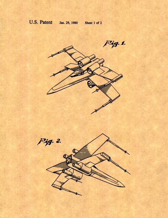 Star Wars X-Wing Fighter Patent Print