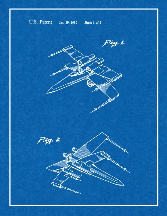 Star Wars X-Wing Fighter Patent Print