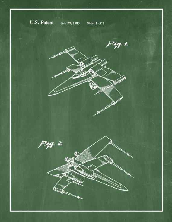 Star Wars X-Wing Fighter Patent Print
