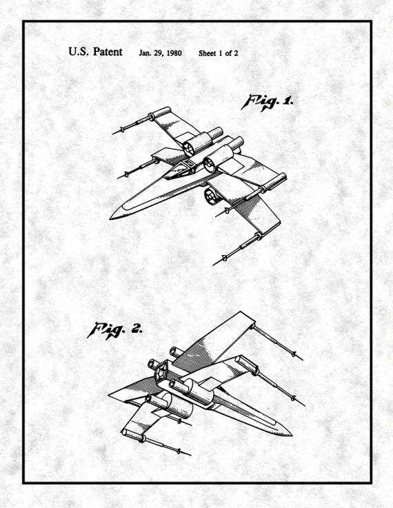 Star Wars X-Wing Fighter Patent Print