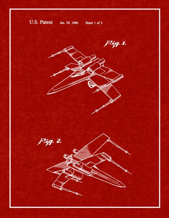 Star Wars X-Wing Fighter Patent Print