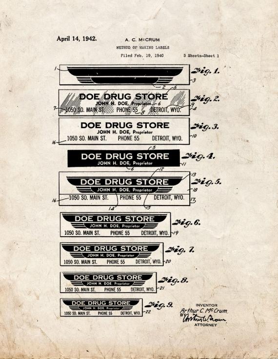 Method Of Making Labels Patent Print