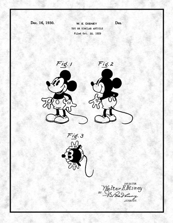 Mickey Mouse Patent Print