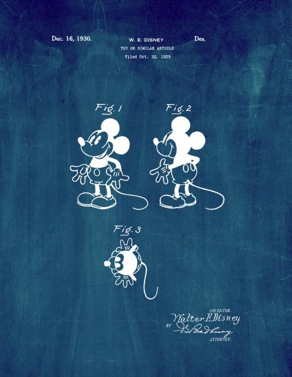 Mickey Mouse Patent Print