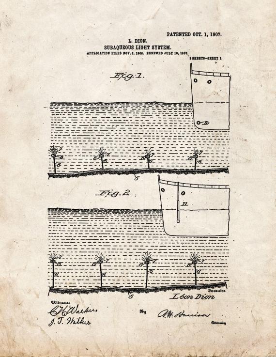 Subaqueous Light System Patent Print